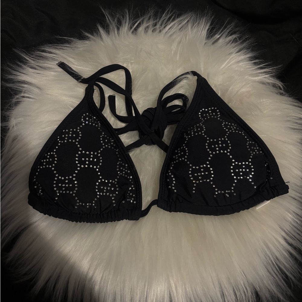 NWT Gucci Black Rhinestone bikini